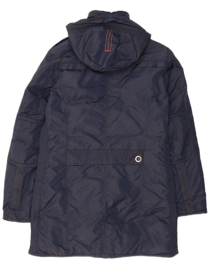 Cappotto imbottito con cappuccio da uomo Dekker UK 36 Small Blu Navy in poliammide
