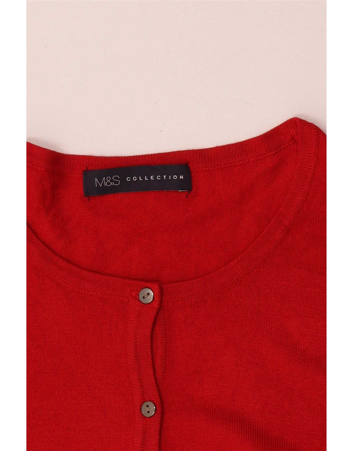 Maglione cardigan da donna Marks & Spencer UK 14 rosso medio
