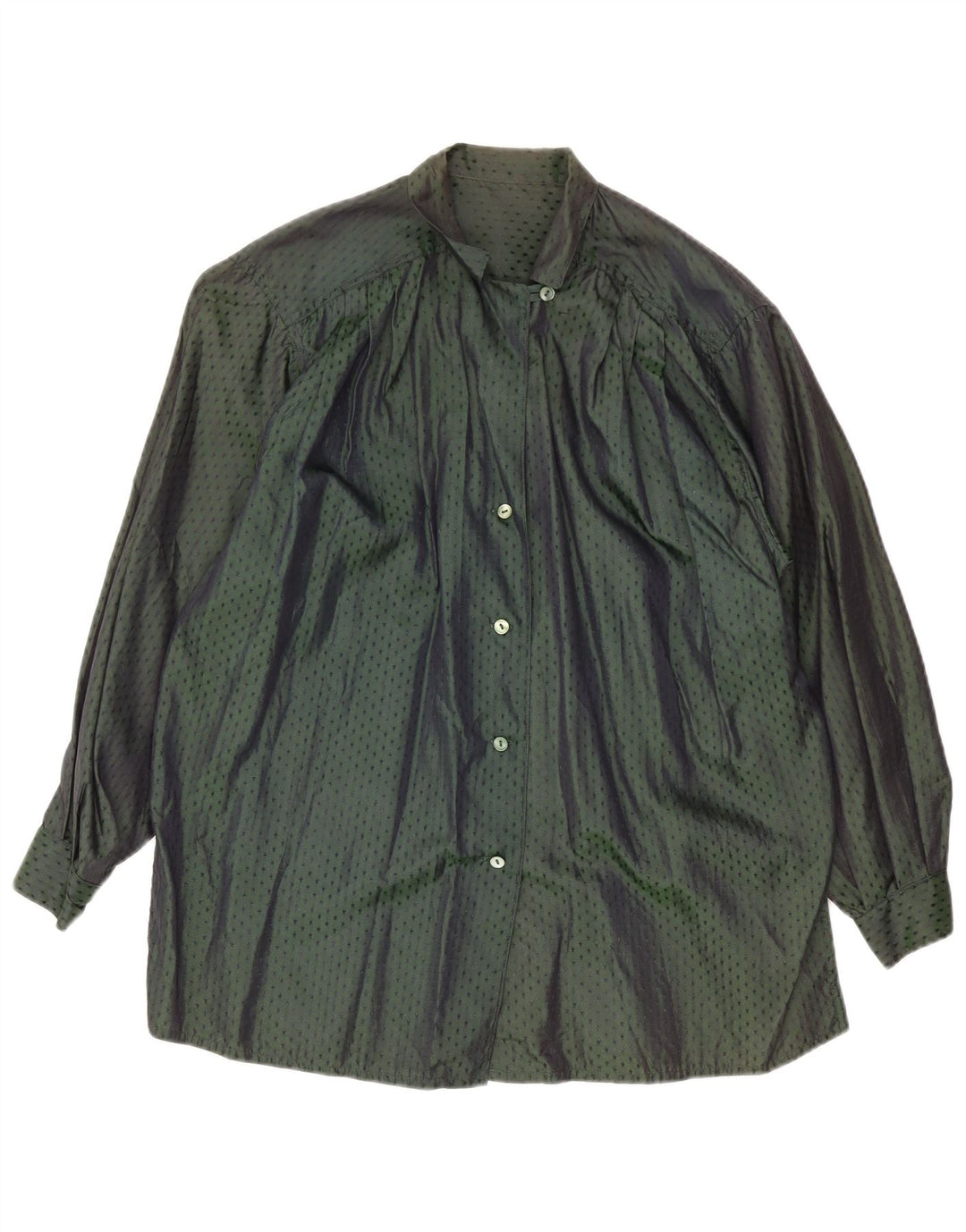 Camicetta camicia vintage da donna con motivo astratto UK 18 XL verde