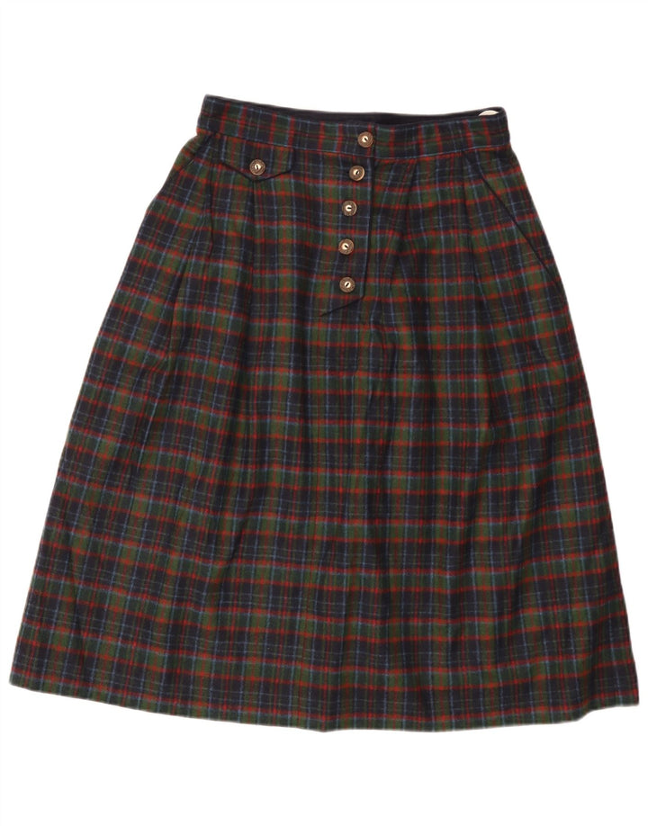 Gonna a trapezio da donna Bavaria Loden EU 40 media W28 scozzese multicolore