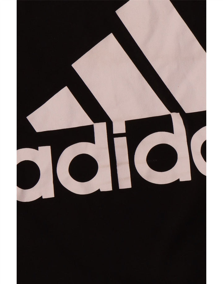 T-shirt grafica da donna ADIDAS Top UK 16/18 grande cotone nero