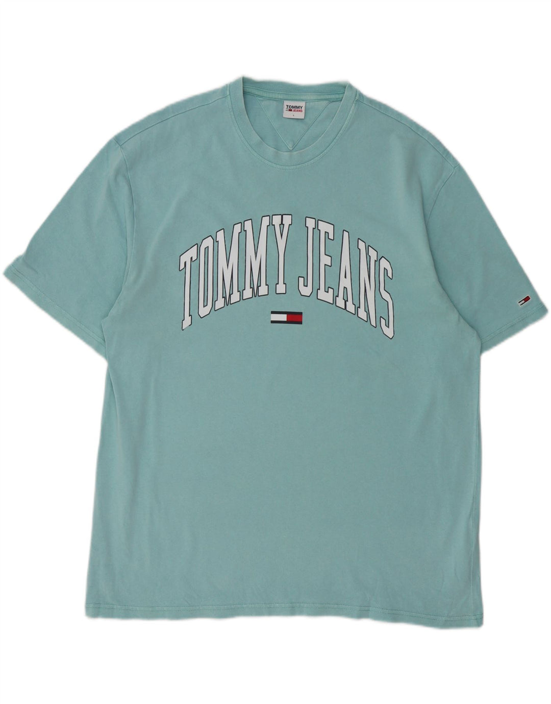 TOMMY HILFIGER T-shirt grafica da uomo Top grande in cotone blu