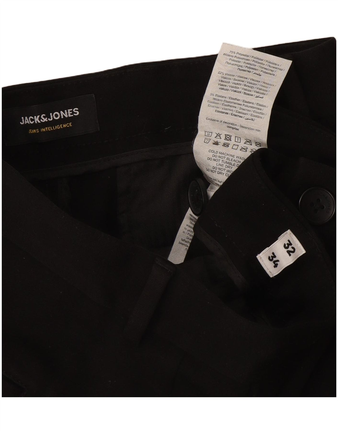 Pantaloni chino slim Marco da donna Jack & Jones W32 L34 poliestere nero