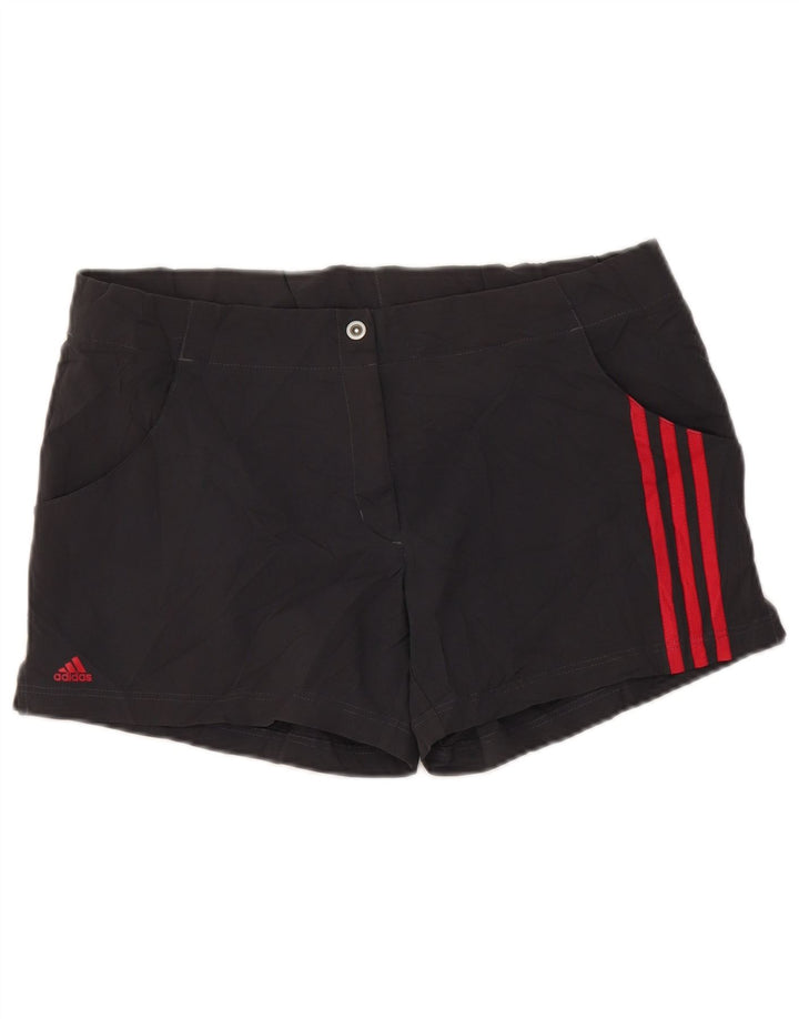 Pantaloncini casual Adidas Climalite da donna UK 12 Medium W34 Poliestere grigio