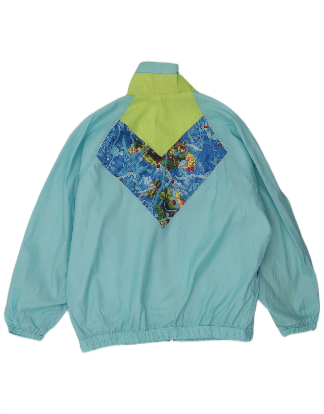 Giacca antipioggia vintage da donna con motivo astratto IT 40/42 Blu medio