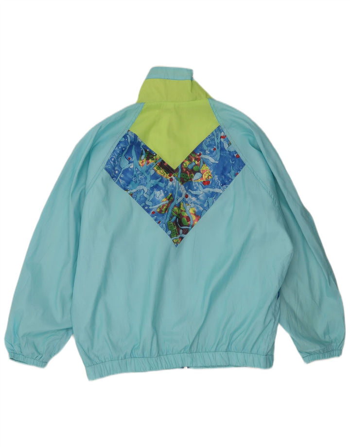 Giacca antipioggia vintage da donna con motivo astratto IT 40/42 Blu medio