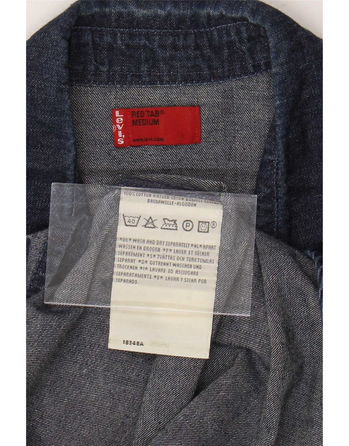 Camicia di jeans a maniche corte da uomo Levi's in cotone blu navy medio