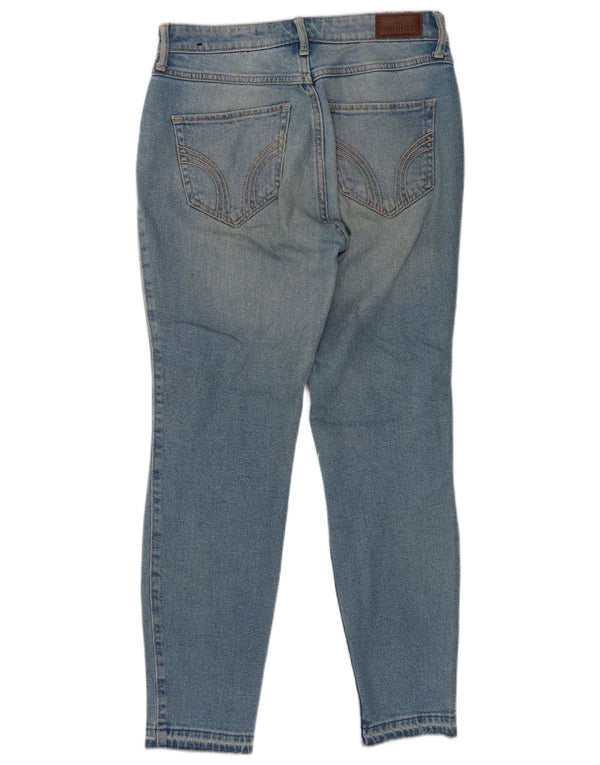 Jeans skinny corti Hollister da donna a vita alta US 5 piccoli W27 L26 cotone blu