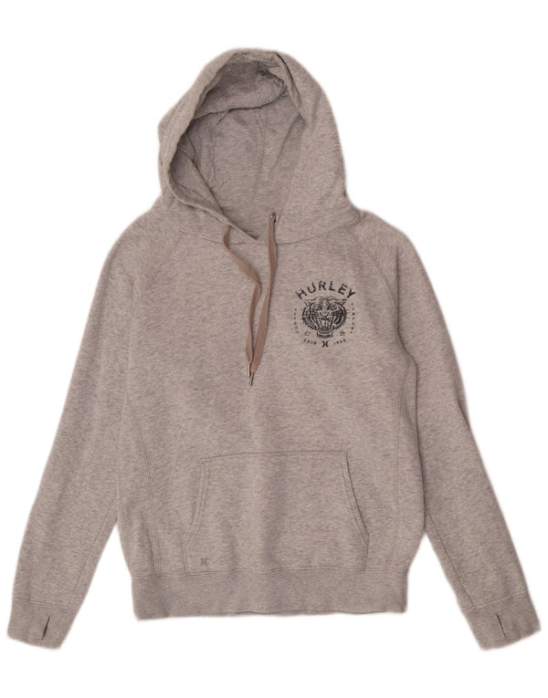 Felpa con cappuccio grafica da donna Hurley UK 12 Sport in cotone grigio medio