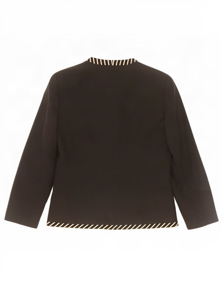 Luisa Spagnoli Giacca Blazer da Donna a 3 Bottoni UK 12 Media a Righe Nere