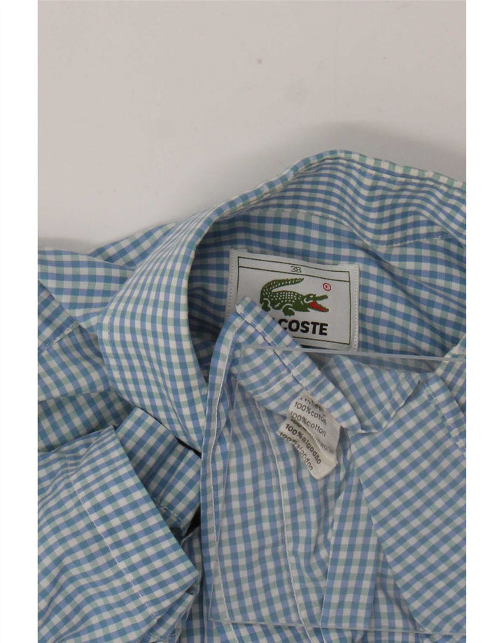 Camicia a maniche corte da uomo Lacoste taglia 38 mediume cotone a quadretti blu