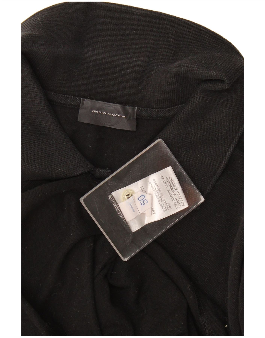 Polo Uomo Manica Lunga Sergio Tacchini IT 50 Cotone Medio Nero
