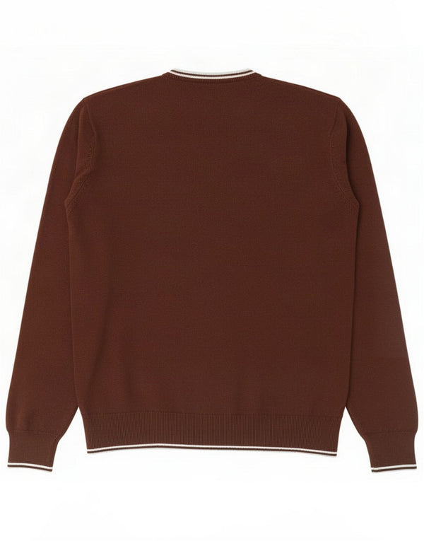 Lotto Maglione da uomo con scollo a V in cotone marrone medio
