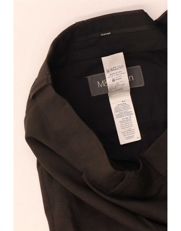 Pantaloni da abito con pegging da uomo Marks & Spencer W38 L31 poliestere marrone