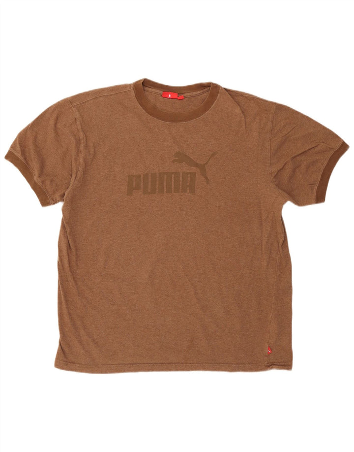 T-shirt grafica da uomo con vestibilità regolare Puma, taglia grande, in cotone marrone