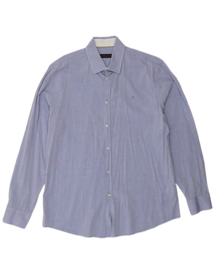 Camicia Trussardi Uomo Tg 42 Large Cotone Blu