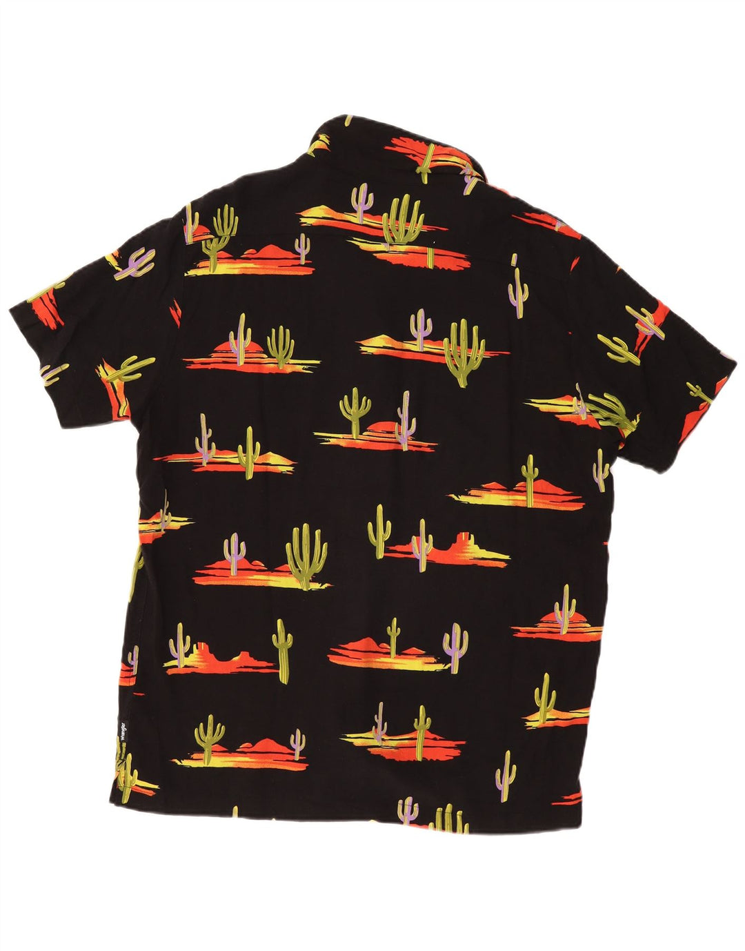 WRANGLER Camicia da uomo a maniche corte con motivo astratto regolare, grande nera