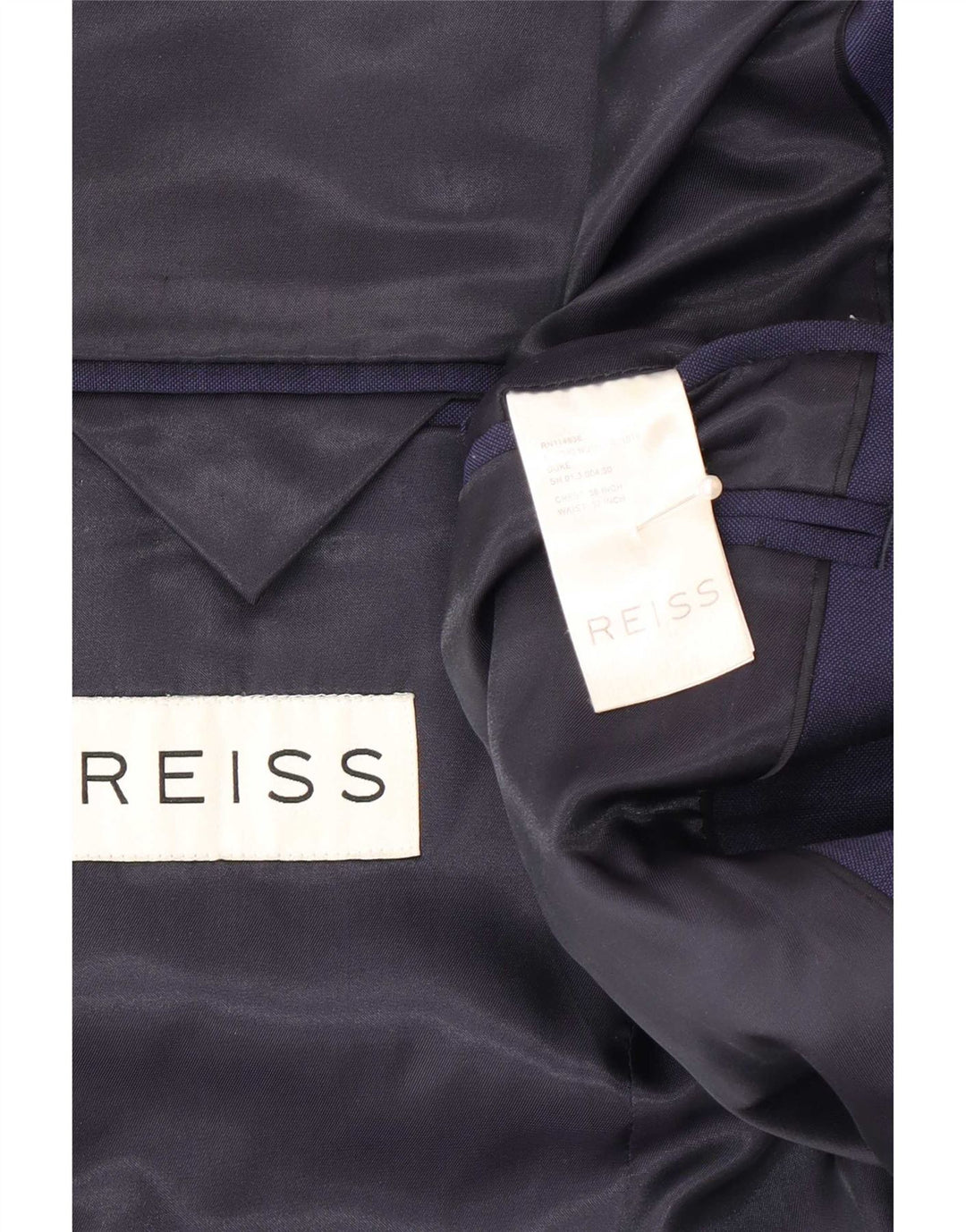 Giacca blazer da uomo a 1 bottone Reiss UK 38 media lana blu navy