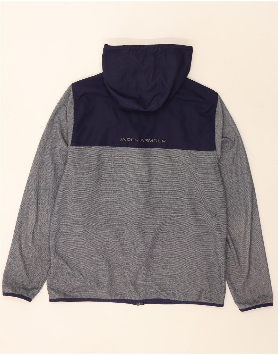 Felpa con cappuccio e zip da uomo Under Armour, grande, in poliestere color block grigio