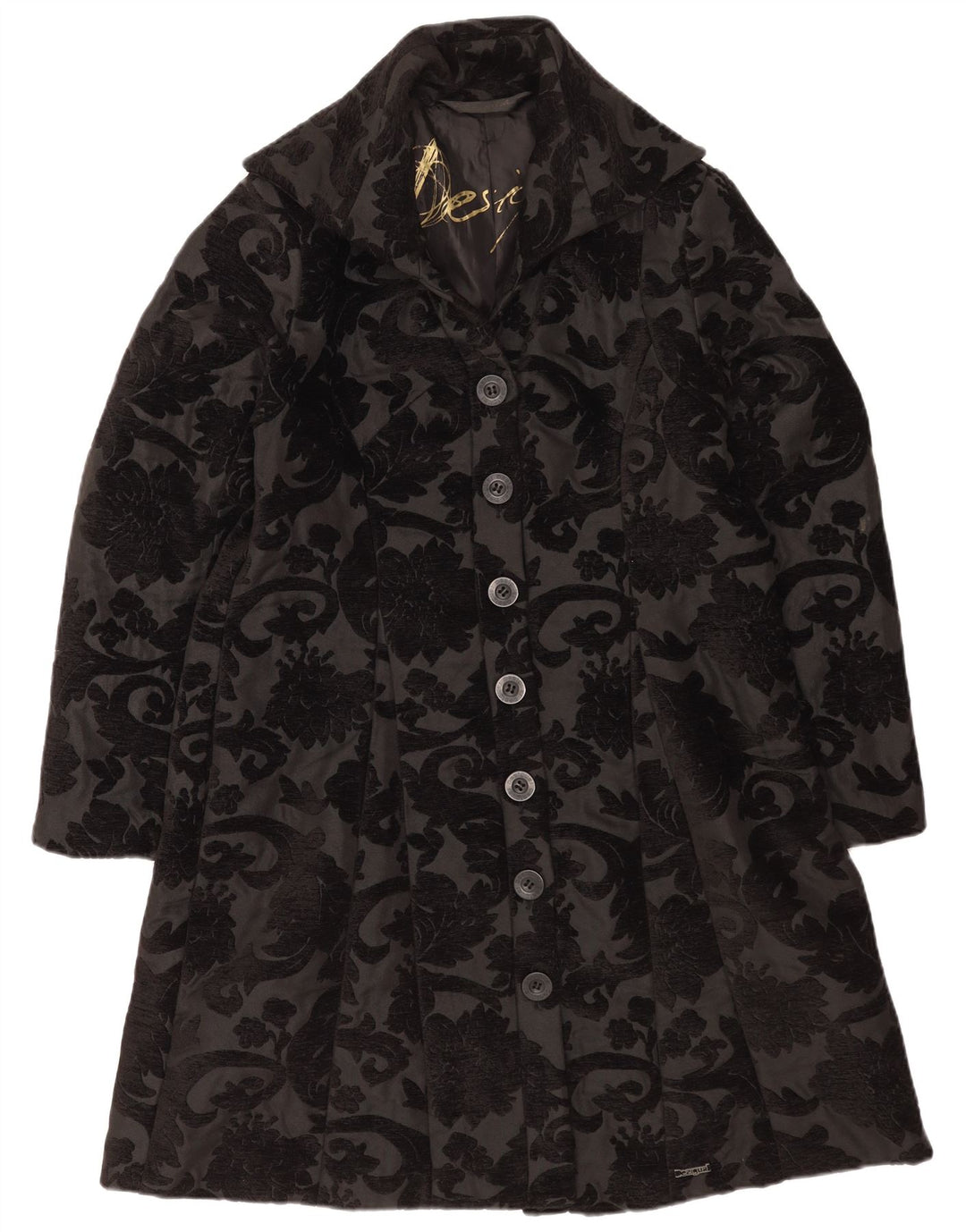 Cappotto da donna Desigual EU 44 XL Poliestere nero floreale