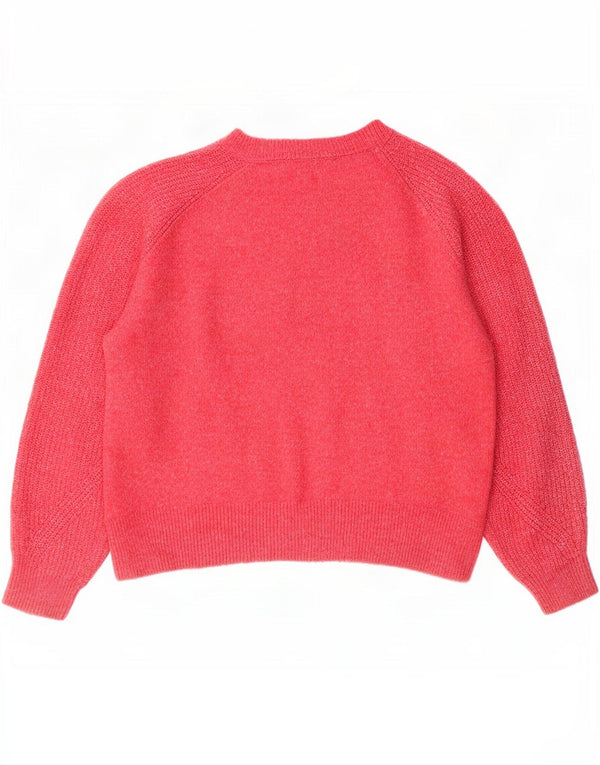Maglione maglione girocollo da donna Marks & Spencer UK 14 rosa medio chiazzato
