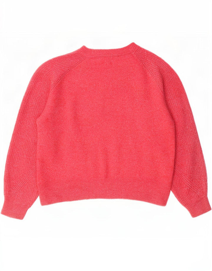 Maglione maglione girocollo da donna Marks & Spencer UK 14 rosa medio chiazzato