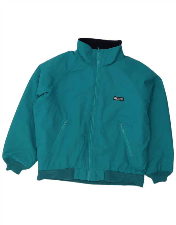 Giubbotto bomber imbottito da uomo Lands End UK 42/44 grande poliestere blu