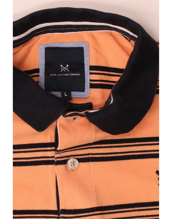 Crew Clothing Polo da uomo in cotone a righe grandi rosa