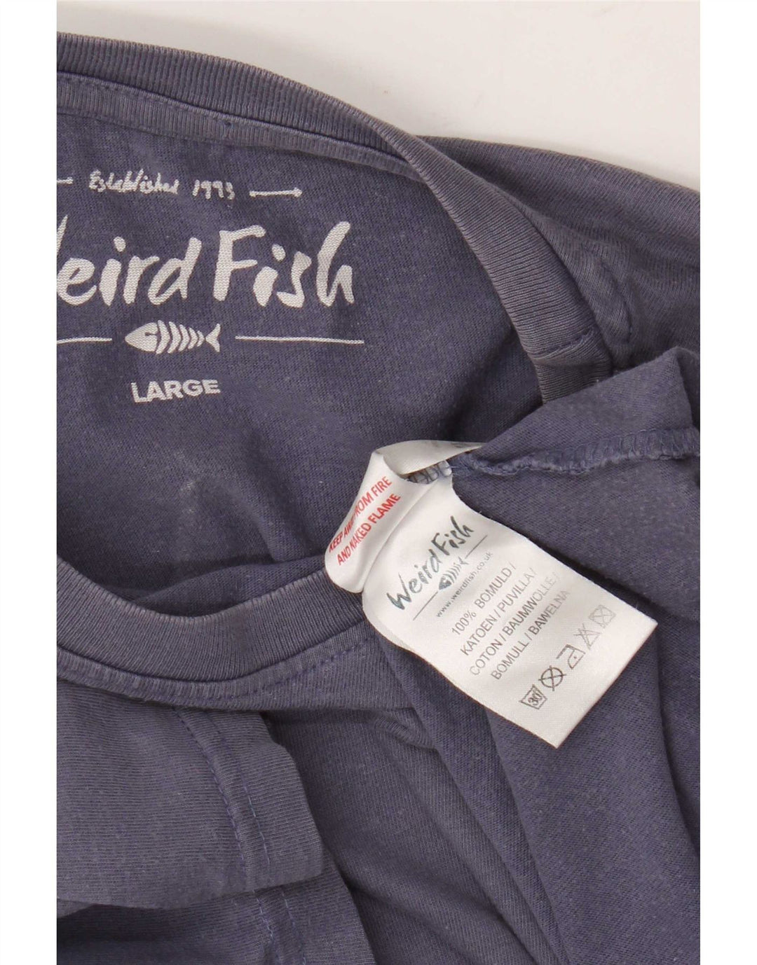 T-shirt grafica da uomo Weird Fish Top grande in cotone viola
