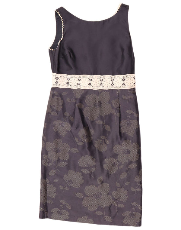 Abito tubino da donna Fenn Wright Manson UK 10 piccolo floreale blu navy