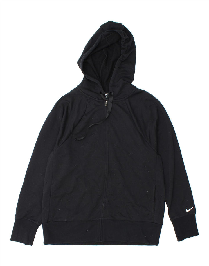 NIKE Womens Dri Fit Oversized Zip Hoodie Sweater UK 10 Small Black Vintage Nike and Second-Hand Nike from Messina Hembry 