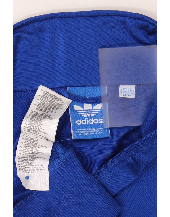 Giacca superiore della tuta da uomo Adidas in poliestere blu medio