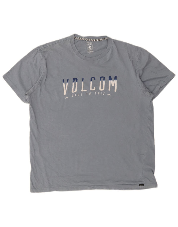 T-shirt grafica da uomo Volcom Modern Fit, taglia grande, in cotone blu