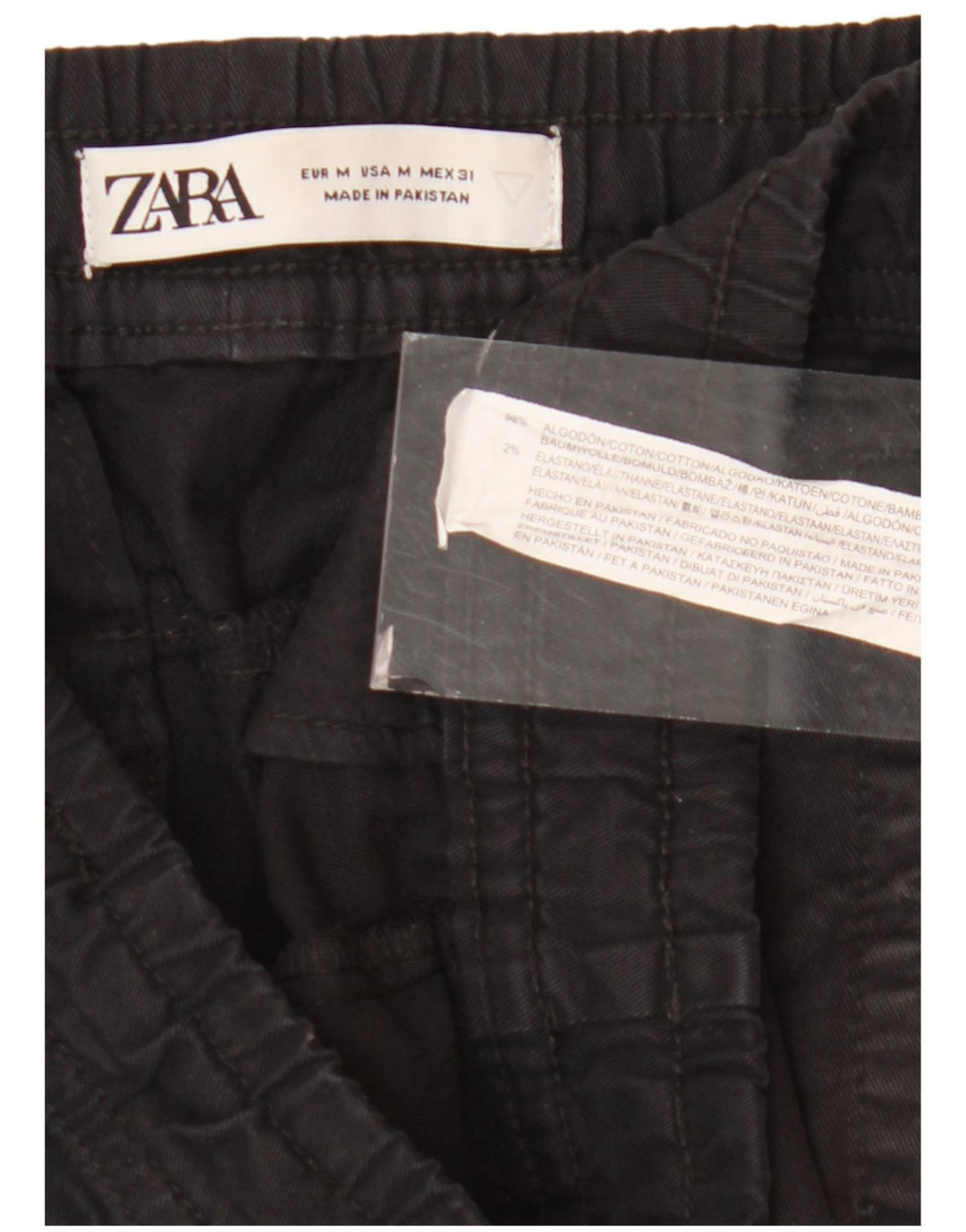 Pantaloni chino da uomo Zara Joggers medi W31 L29 cotone nero