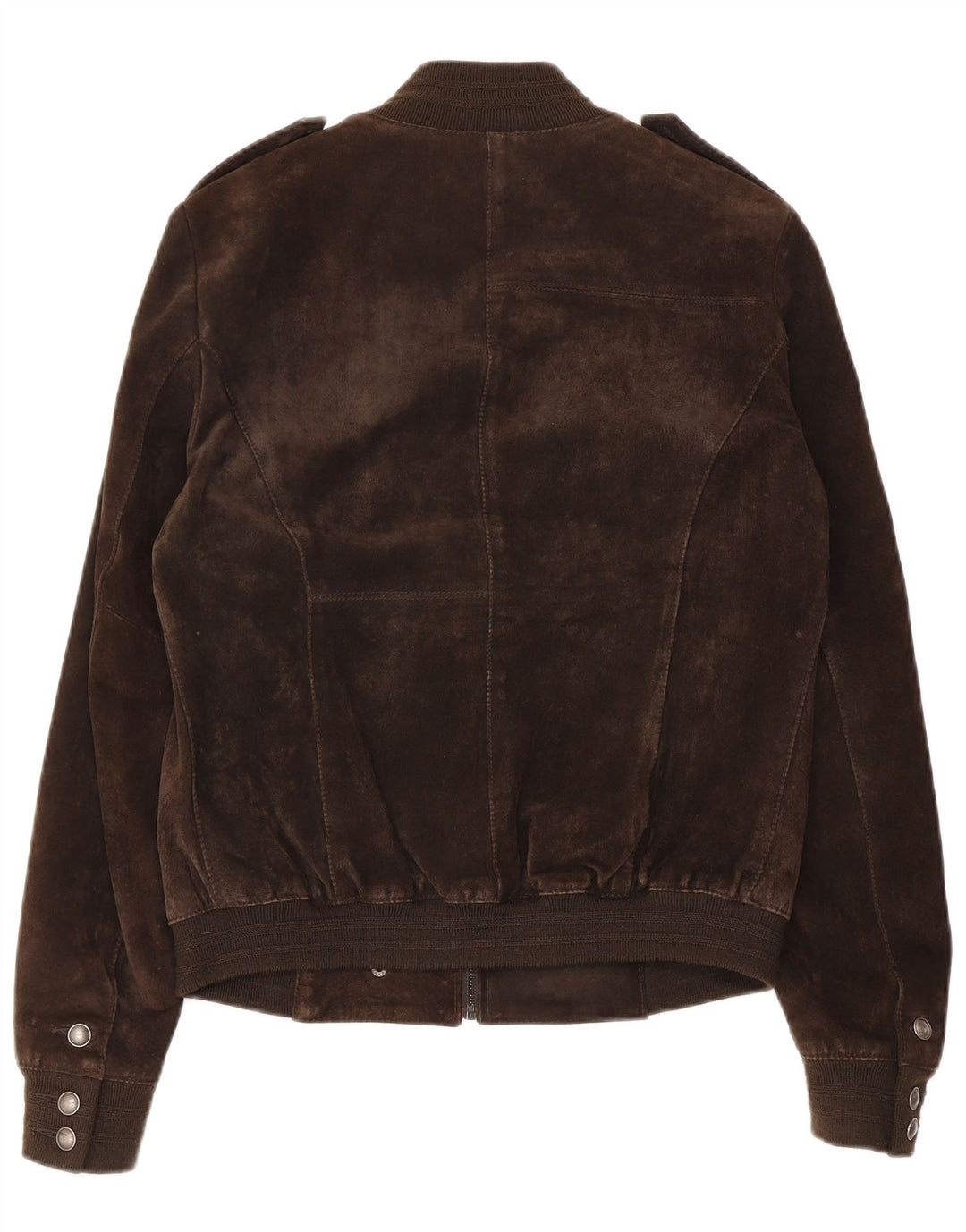 Giubbotto bomber militare in pelle scamosciata da donna OVS IT 44 in pelle marrone medio