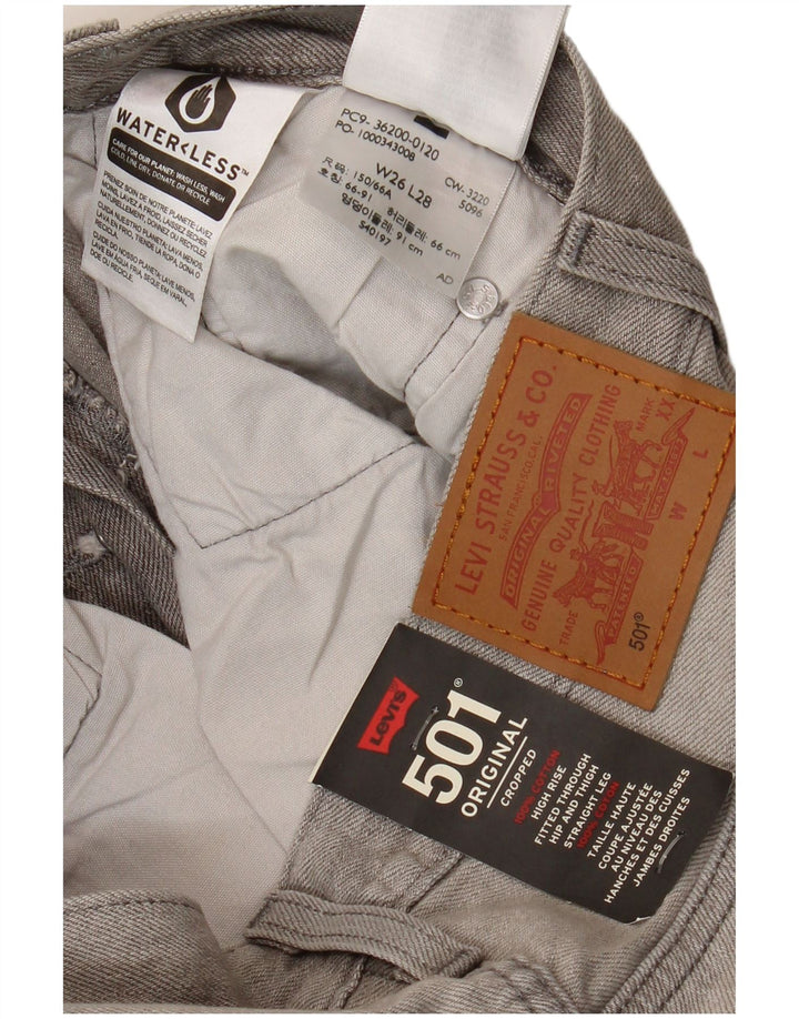 Jeans dritti Levi's 501 da donna W26 L28 cotone grigio
