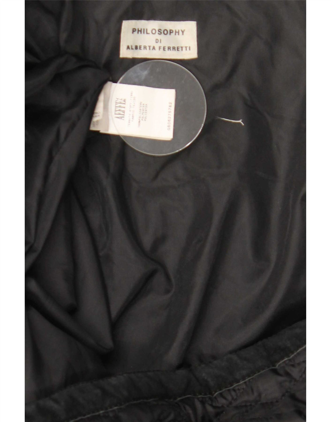 Cappotto imbottito con cappuccio da donna Philosophy Di Alberta Ferretti UK 12 medio nero