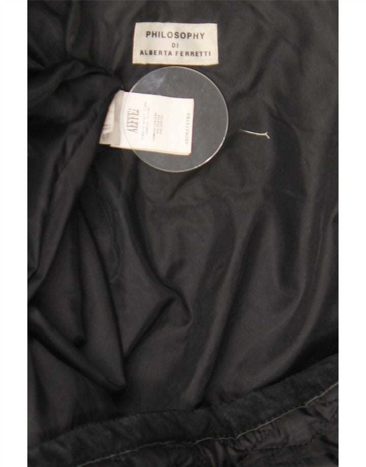 Cappotto imbottito con cappuccio da donna Philosophy Di Alberta Ferretti UK 12 medio nero