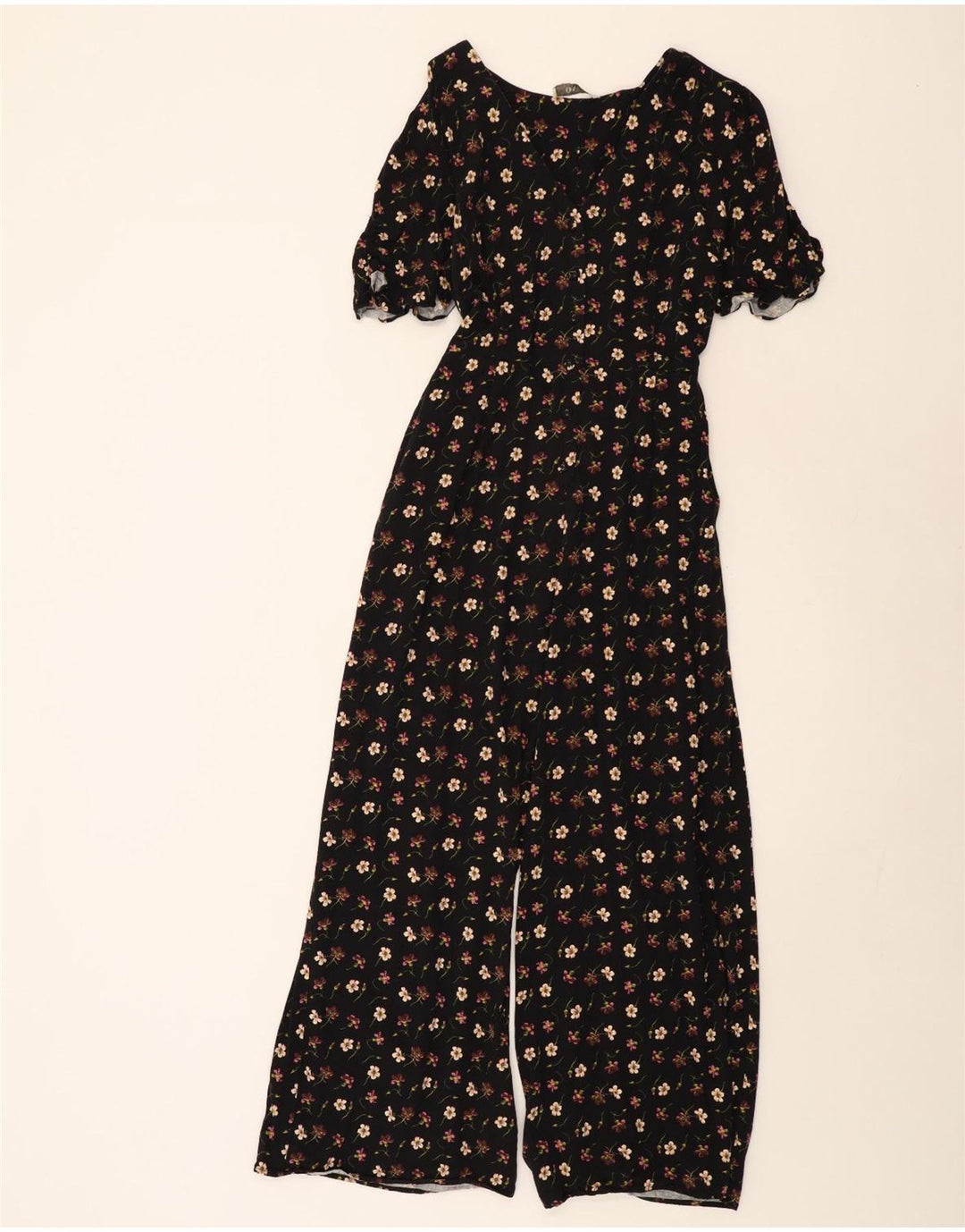 Tuta da donna a maniche corte Oasis UK 14 media nera floreale