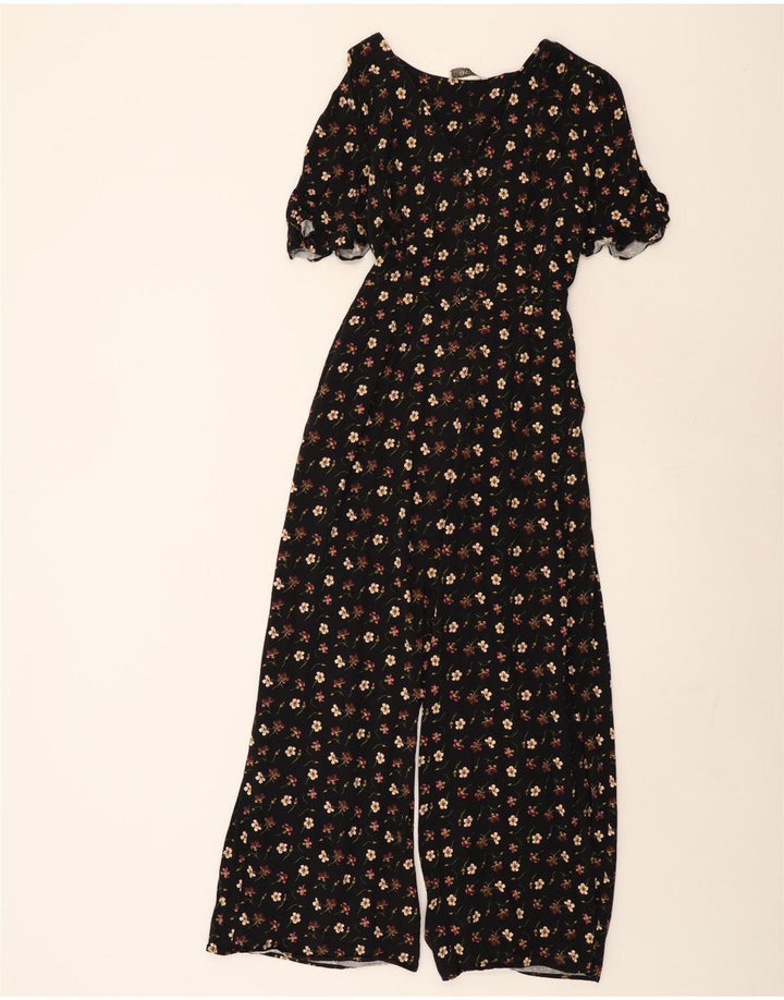 Tuta da donna a maniche corte Oasis UK 14 media nera floreale