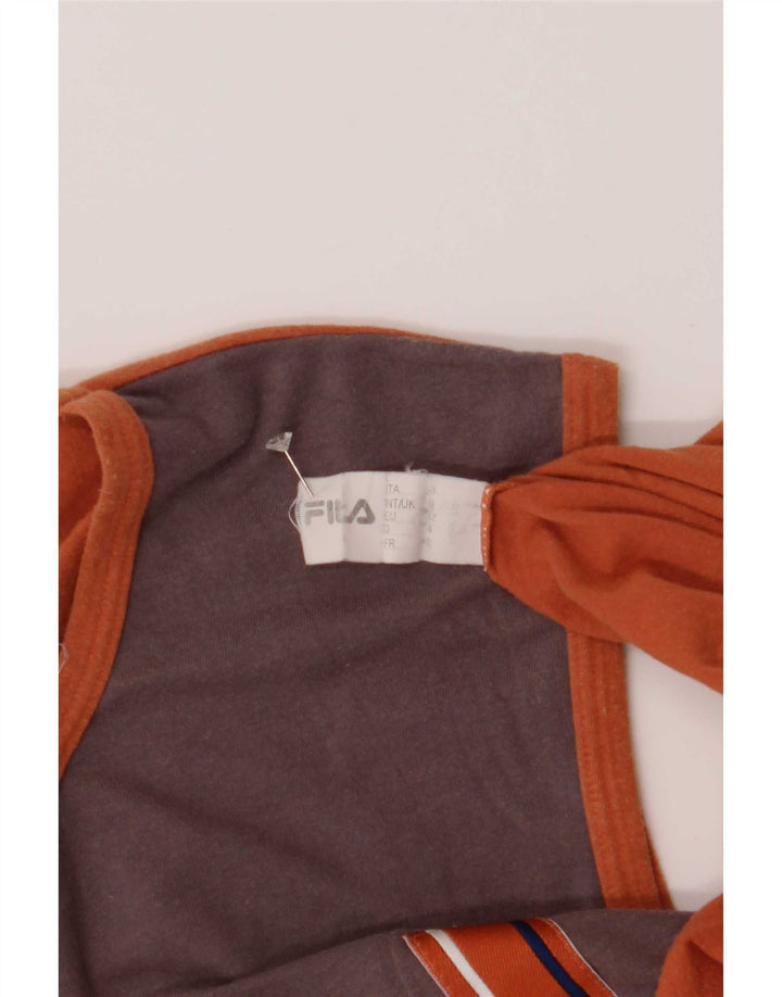 Canotta da uomo Fila Small in cotone color block marrone