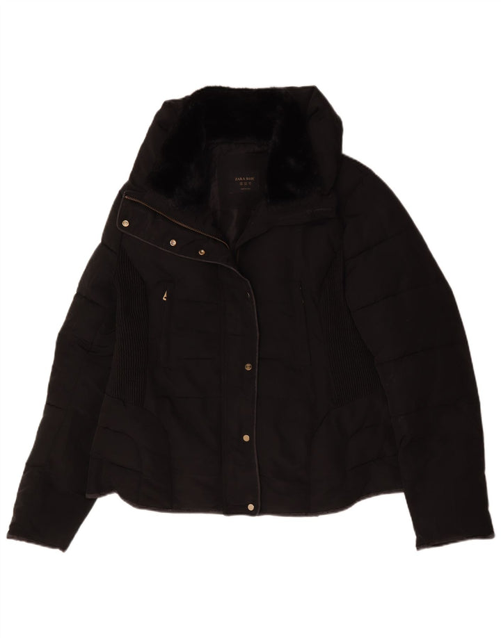 Giacca imbottita corta da donna Zara UK 20 2XL poliestere nero