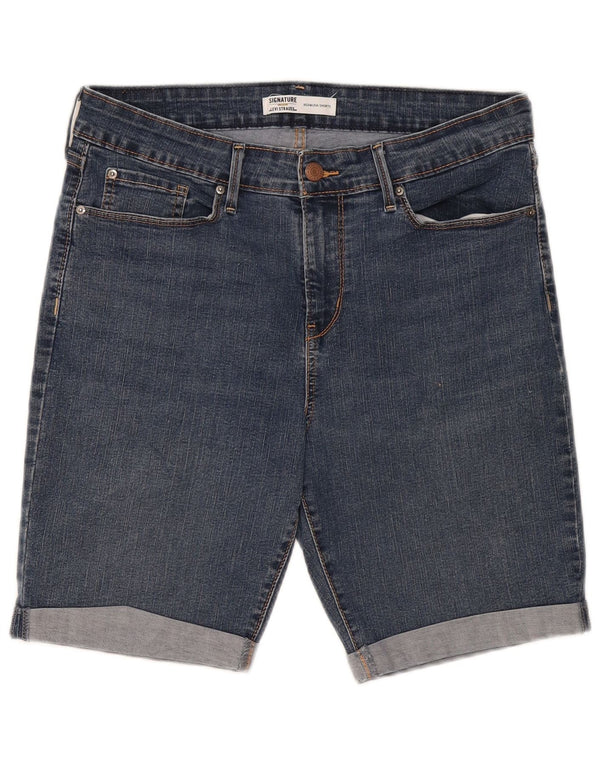 Pantaloncini di jeans Bermuda firmati Levi's da donna US 12 Large W31 Cotone blu