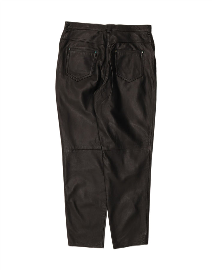 Pantaloni in pelle affusolati da donna Scirocco IT 42 Medium W30 L29 Pelle nera