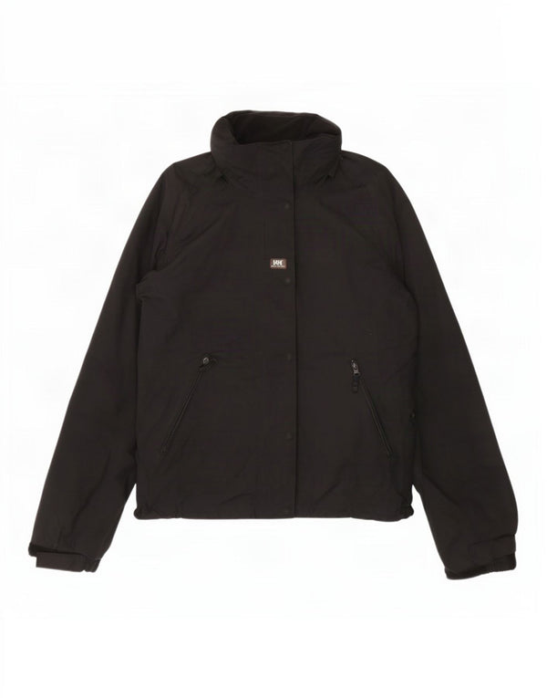 Giacca antipioggia con cappuccio da donna Helly Hansen UK 14 poliestere nero medio