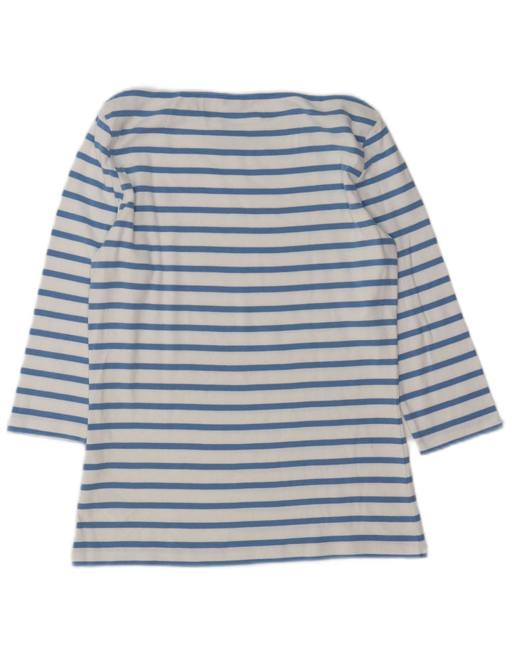 Tommy Hilfiger Top da donna manica 3/4 UK 12 Cotone a righe blu medio