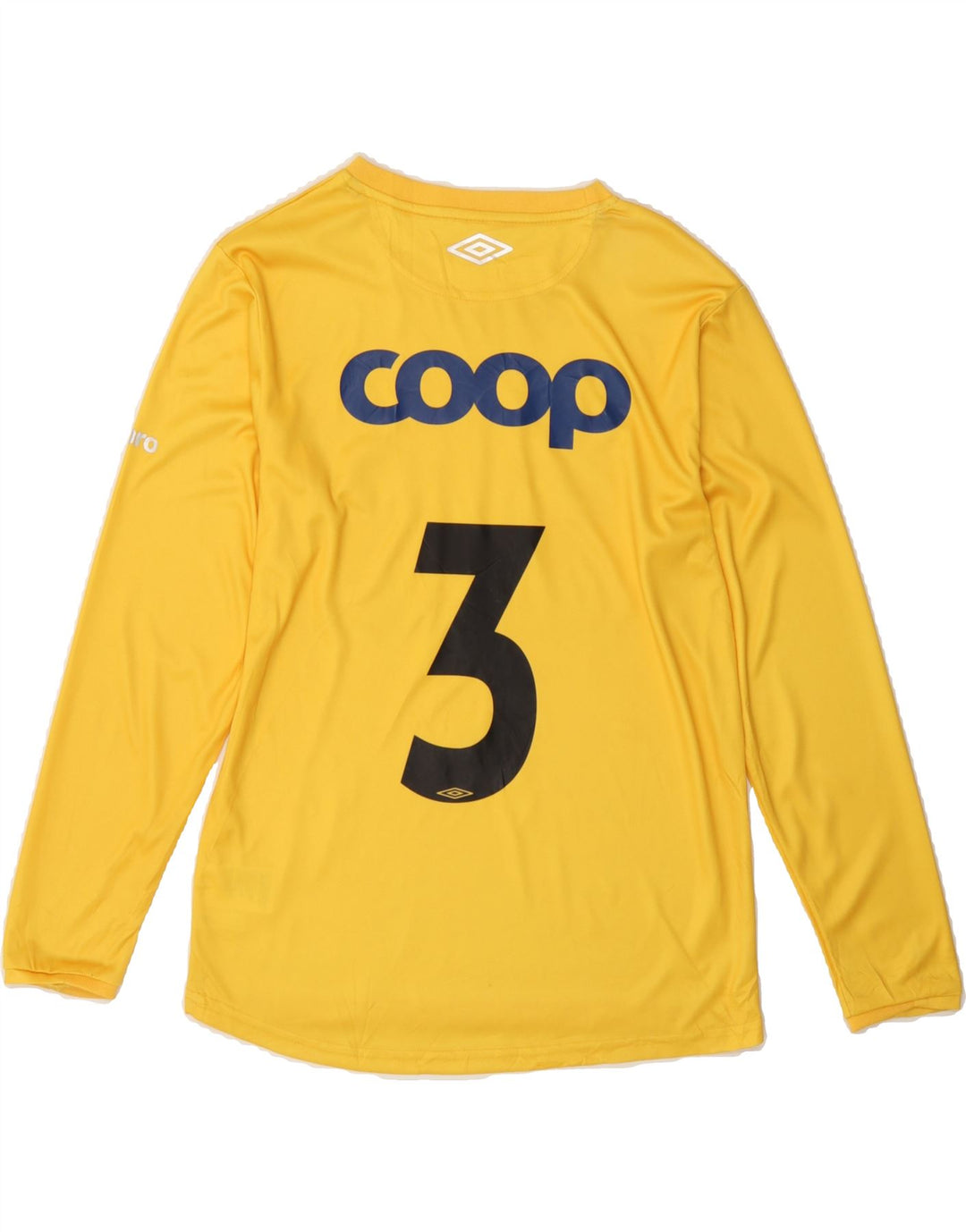 UMBRO Boys Graphic Top Long Sleeve 11-12 Years Yellow Striped Polyester Vintage Umbro and Second-Hand Umbro from Messina Hembry 
