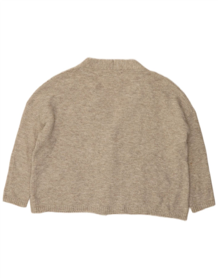 Maglione cardigan oversize da donna Zara UK 10 piccolo grigio screziato