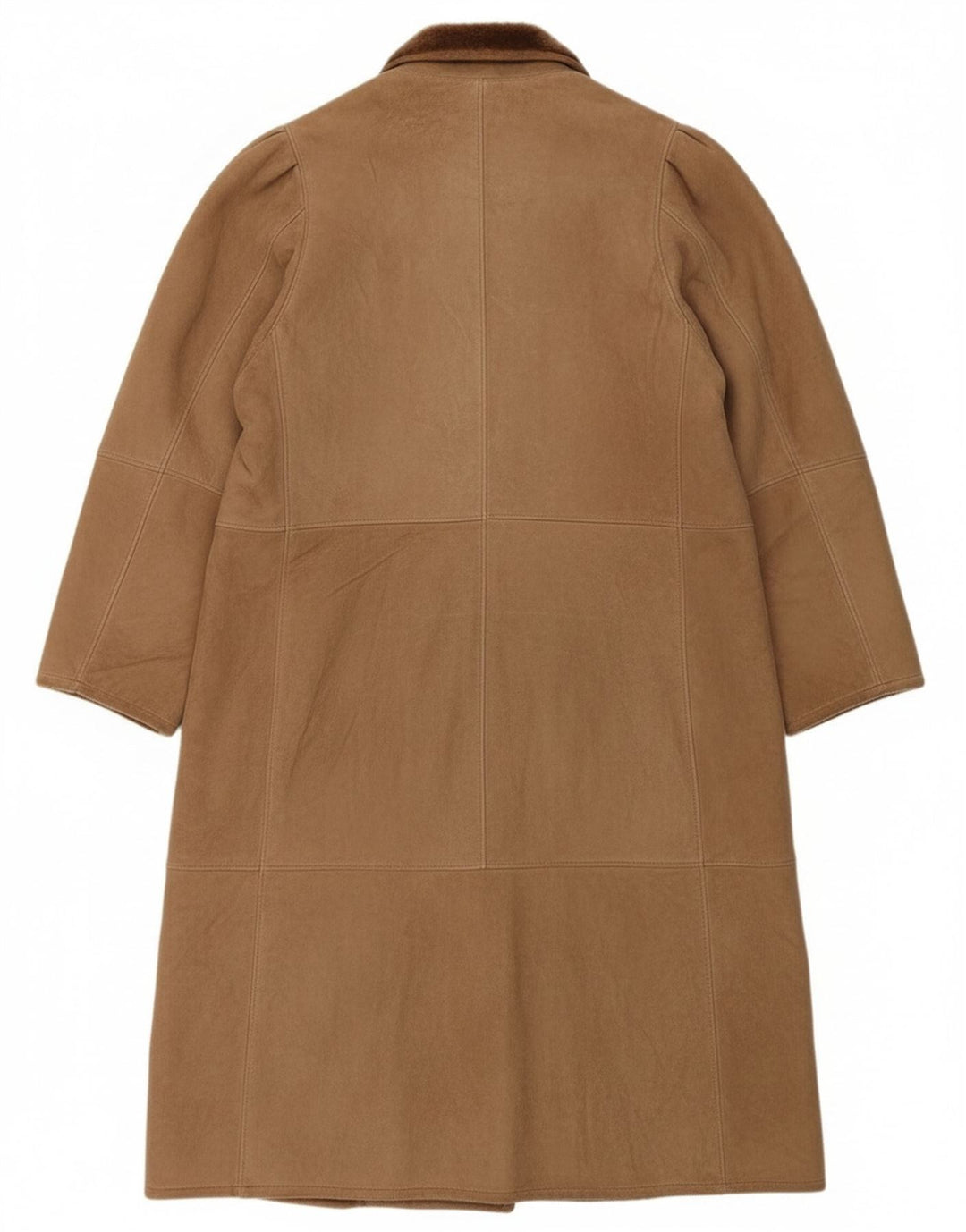 Cappotto in shearling vintage da donna UK 16 grande beige