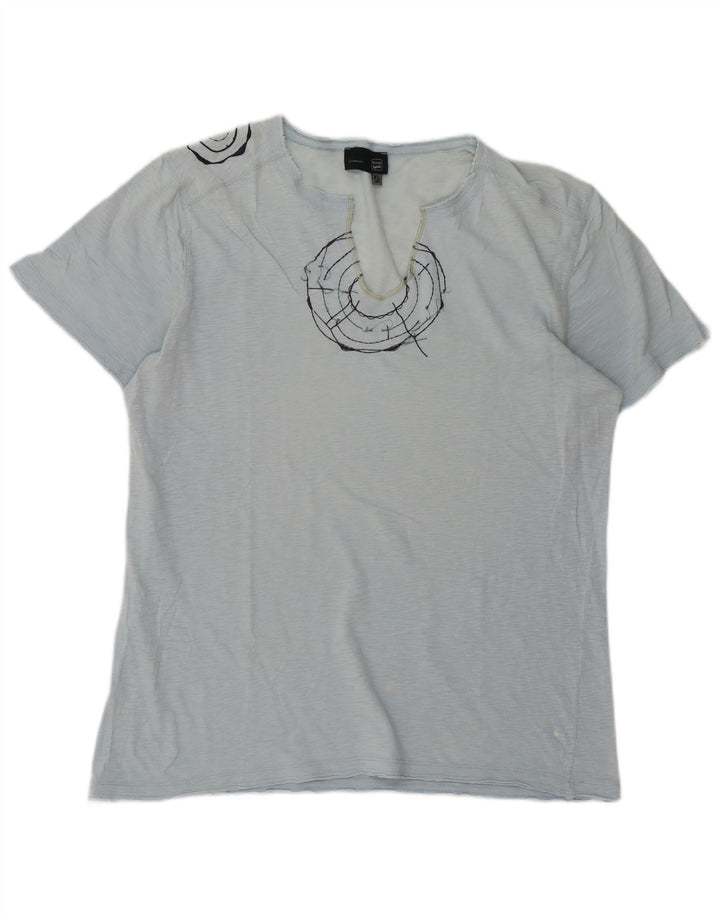 T-shirt grafica da uomo GAS Top XL blu screziato